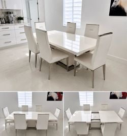 Made in Italy Extendable Dining Table Set – 6 Chairs
