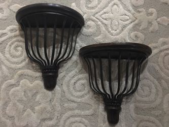 Planter shelves (dark wood and metal )