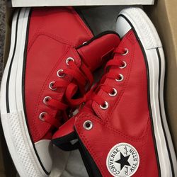 High Street Mid University Red/white Converse 
