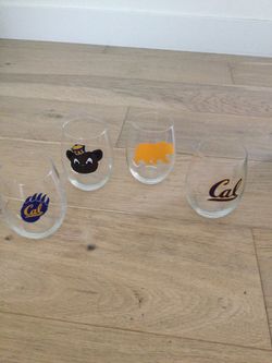 Luminarc Cachet 17oz Wine Set Of 4 With Cal Berkeley Decal