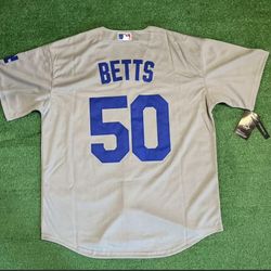 Dodgers Mookie Betts #50 grey men jersey fully stitched