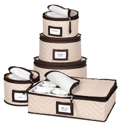 China Storage Containers 5-Piece Set Moving Boxes, Quilted Microfiber
Organize Dinnerware, Glasses, Plates, Mugs, And Saucers With Dividers For Season