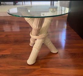 MidCentury Faux Bamboo Side Table
