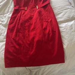 Red Dress Size 6 Calvin Claim