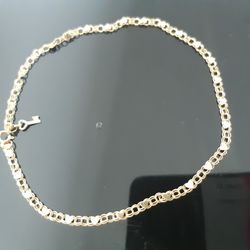 14K REAL GOLD, BEUTIFULL HEARTS ANCKLET