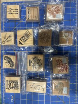 New Wood Mounted Rubber Stamps – $10 Each