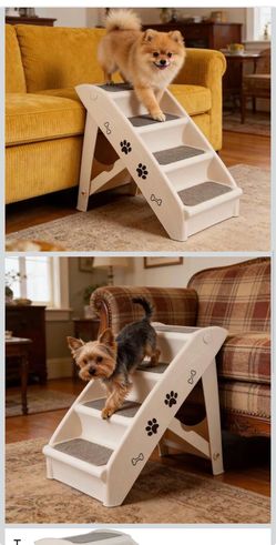 ZENY Folding Dog Stairs, Portable Indoor/Outdoor Pet Steps for Bed, Couch, Car, Pet Stairs for Small Pet Dog/Cat 30$ 7