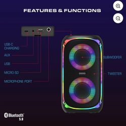 Okko Sonic Bass LED Speaker Karaoke Edition - 5.1 - Bluetooth - Audio - Theater - Home - Outdoor - Wireless - Portable - Party 