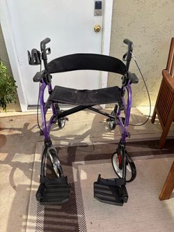 $60 — New ELENKER 2-in-1 Rollator Walker & Transport Chair – Purple