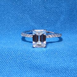 Moissanite 3.28 ctw Emerald Ring 