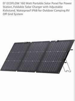 EF ECOFLOW 160 Watt Portable Solar Panel for Power Station, Foldable Solar Charger with Adjustable Kickstand, Waterproof IP68 for Outdoor Camping RV O