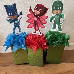 Free PJ Mask Birthday Center Pieces