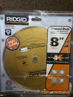 Ridgid 8 inch Diamond blade for wet cutting forcel