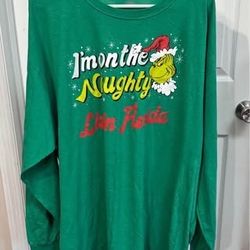 Grinch Christmas Shirt Long Sleeve Naughty List size XXL just $5 
