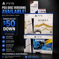 PS5 Disc and Digital brand new available on payments with just $50 down all credit welcome