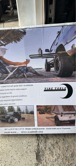 Tire Table Aluminum Large Black