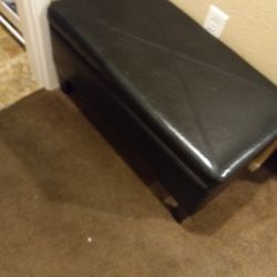 Smart Industries Limited Black Leather Storage Bench