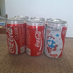 VINTAGE 6-PACK OLYMPIC COKE CANS