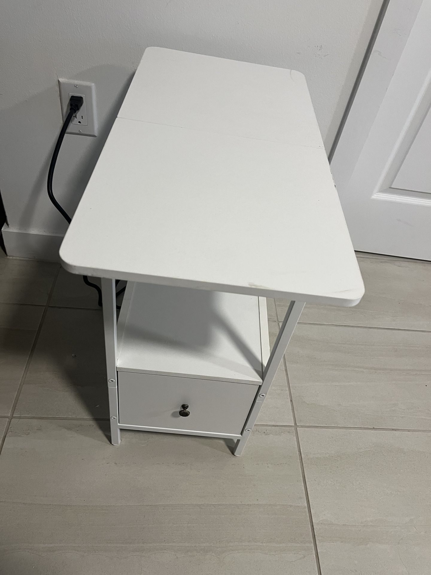 Brand New End Table with Charging Station,USB Ports and Outlets,Nightstand for Small