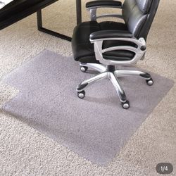 ES Robbins Chair Mat for High Pile Carpet, 45 × 53 With Lip, Clear