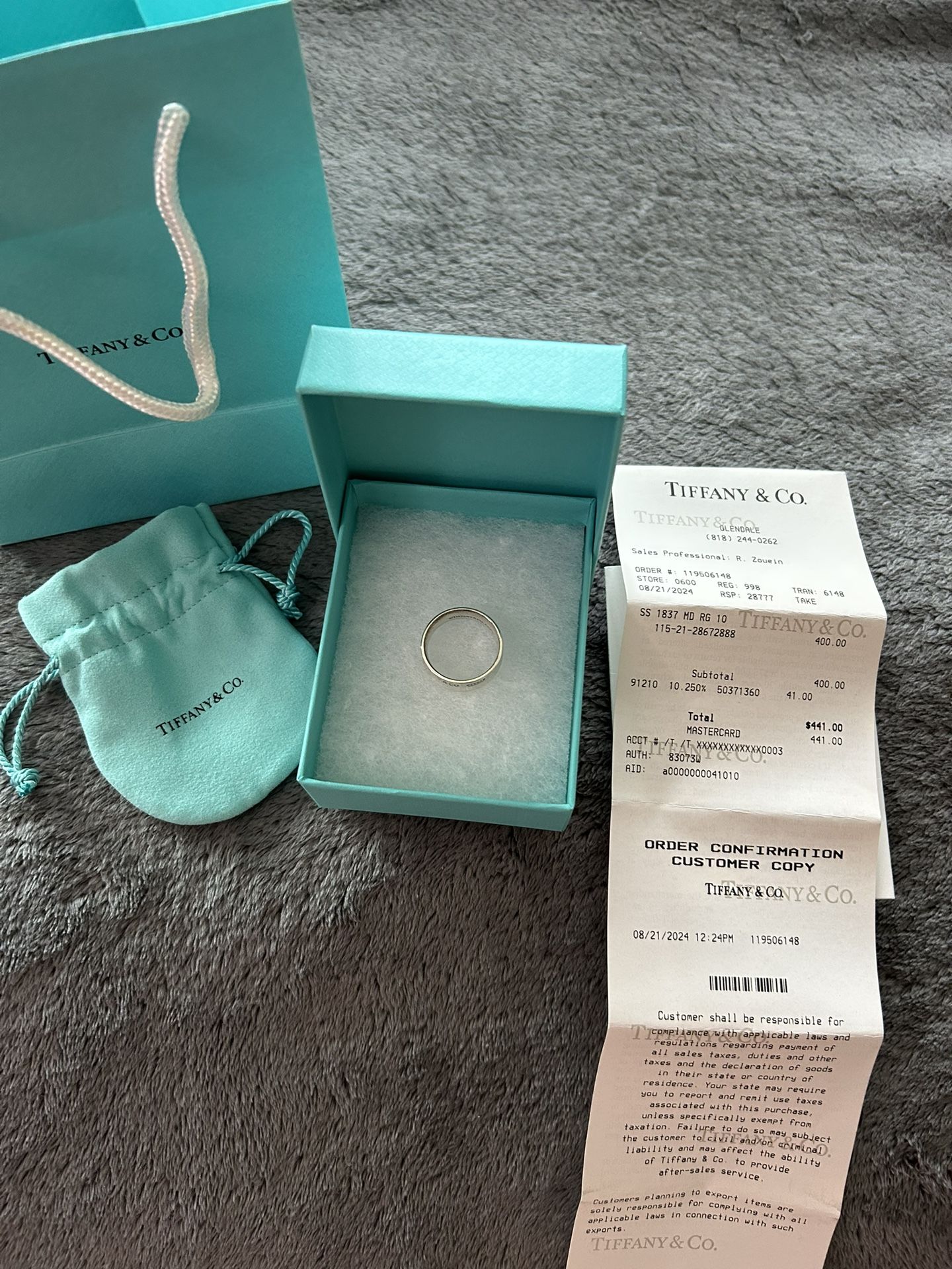 Tiffany Ring Size 10