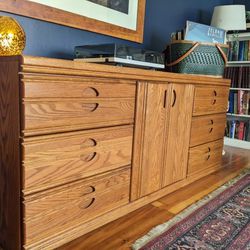 Cool Oak Console - Refinished