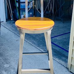 World Market Acacia SOLID WOOD & METAL STOOL 