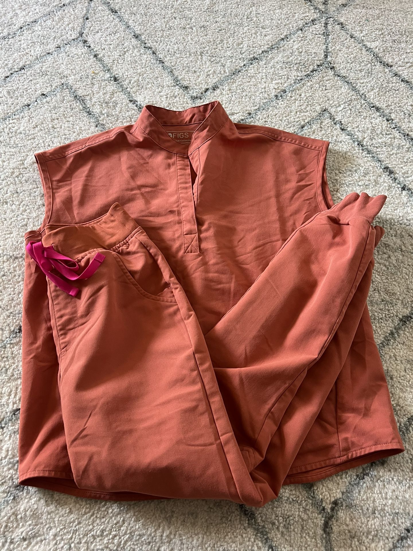 Figs Terracotta Scrub Set XXS Zamora Joggers And Oversized Rafaela PO2829