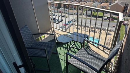 Balcony furniture set + glass coffee table