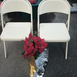 (2) Folding Chairs - Great For Holidays etc. 