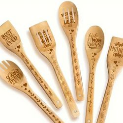 Mothers Day Bamboo Kitchen Spoons 