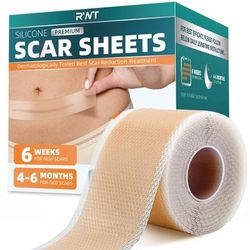 new Silicone Scar Sheets, Silicone Scar Tape for Surgical Scars - 60" x 1.6" Roll - 1.5M, Medical Grade Reusable Effective Scar Removal for Keloid, C-
