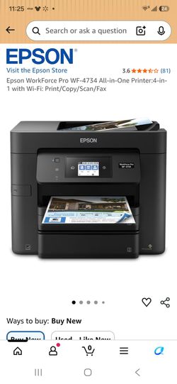 Epson WF-4734 printer, copier, scanner