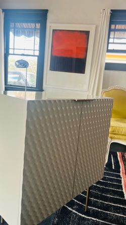 West Elm Modern Textured Accent Cabinet / Bar Cabinet