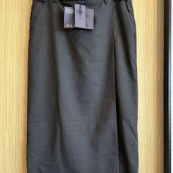 Prada Women’s Wool Low-Rise Midi Skirt – Dark Gray ✨ 100% Authentic Guaranteed ✨