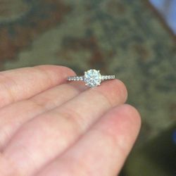 Moissanite Round Cut Solitaire Ring 