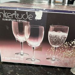 Interlude European Crystal 6 Goblets