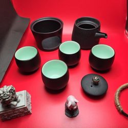 Modern Asian-Inspired Tea Ceremony Set & Sailor Moon Figurines