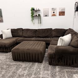 Brown Sectional Couch - Free Delivery 