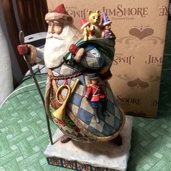 Jim Shore “Bringing Christmas Joy” - Santa With Cane And Bag Of Toys Figurine - New In Original Box 