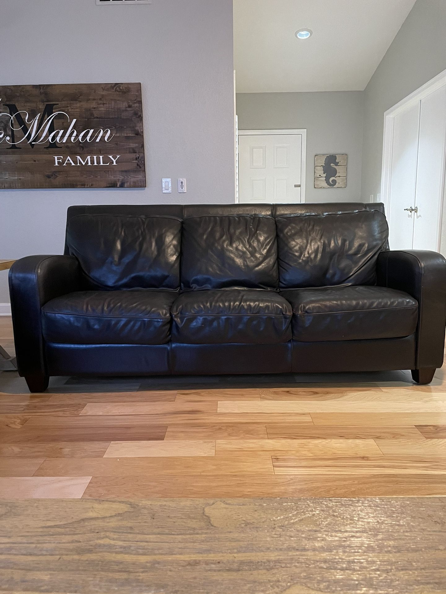 Espresso Italian Leather Couches