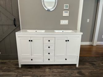 60 in Modern Double Sink Bathroom Vanity