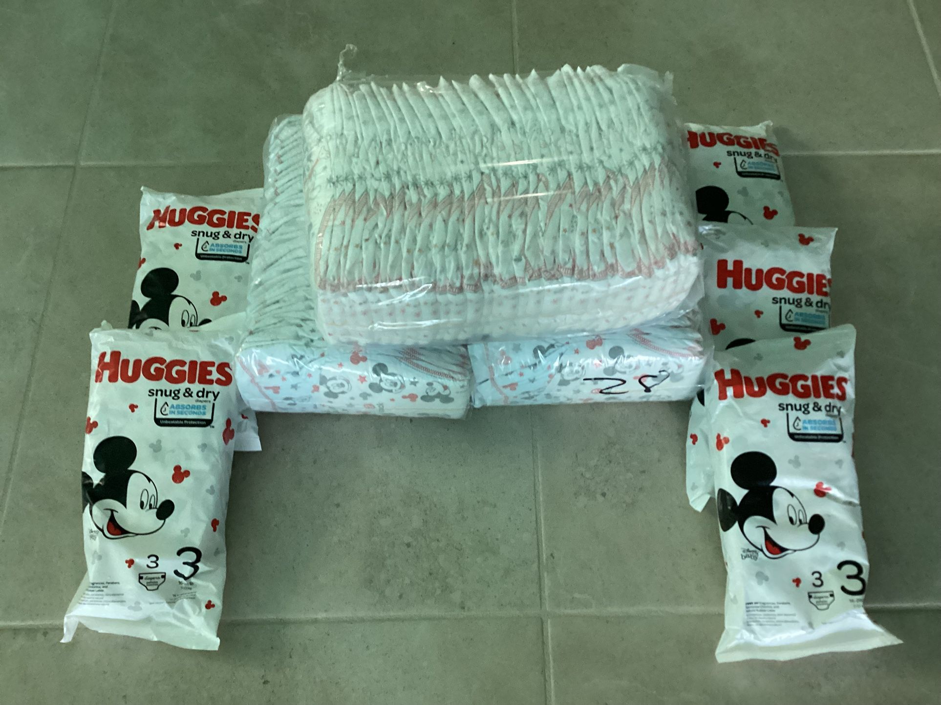 Huggies Diapers  3 packs of 28 count size 2 $5.00 each - 84 Count $15.00 5 packs of 3 size 3 $5.00 Firm