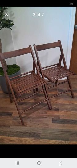 2 Italian Made Wood Folding Chairs