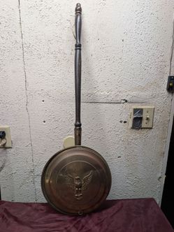 Antique Brass Bed Warmer With