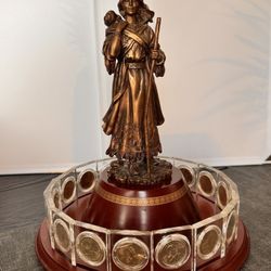 Danbury Mint Sacagawea Statue With 2000 -2016 Dollar Coin Set