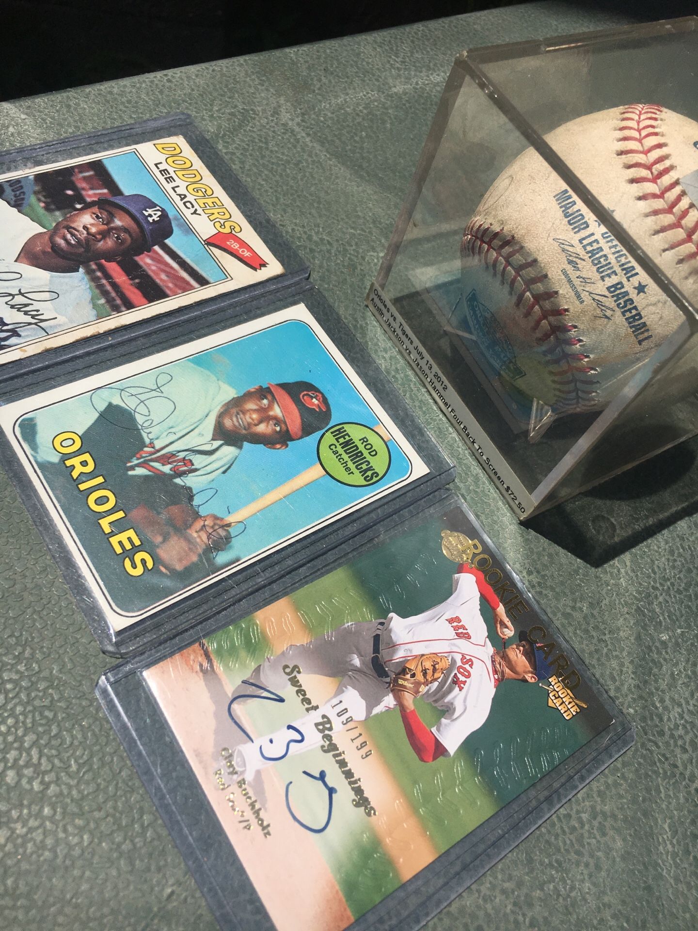 Baseball cards & Camden yards souvenir