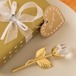 Crystal Gold & Clear Stem Rose