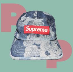 Supreme Flames Jacquard Denim Camp Cap