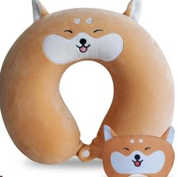 (2)  Cute Travel Pillow with Sleep Eye Mask